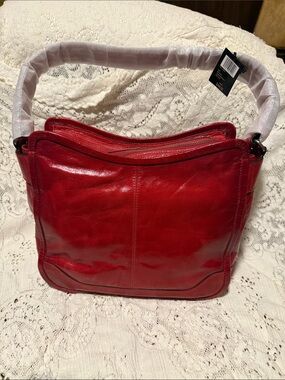 Frye Red Leather Mel Hobo